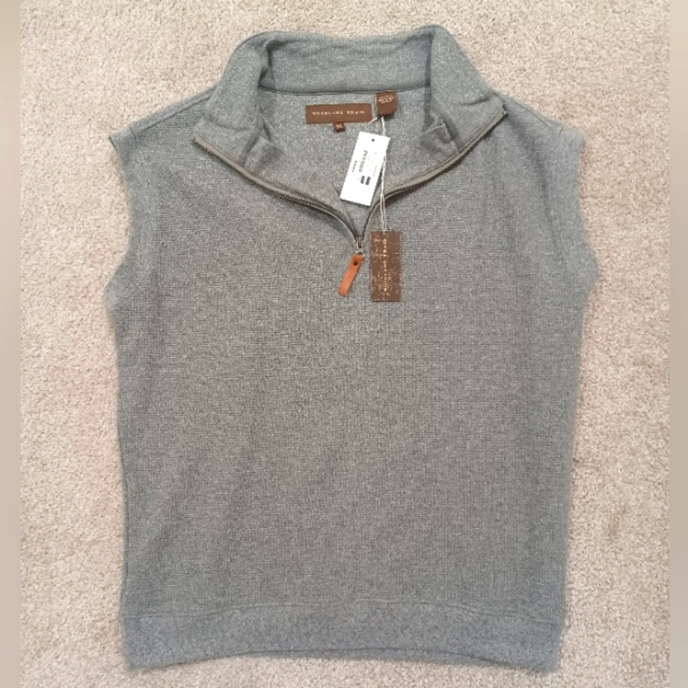 Woodland Trail Men's Gray Vest Size Medium 100% Cotton with Tags